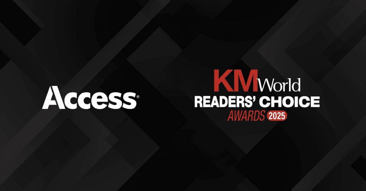 Access es elegida como la mejor empresa de gobernanza de la información en los KMWorld Readers’ Choice Awards 2025